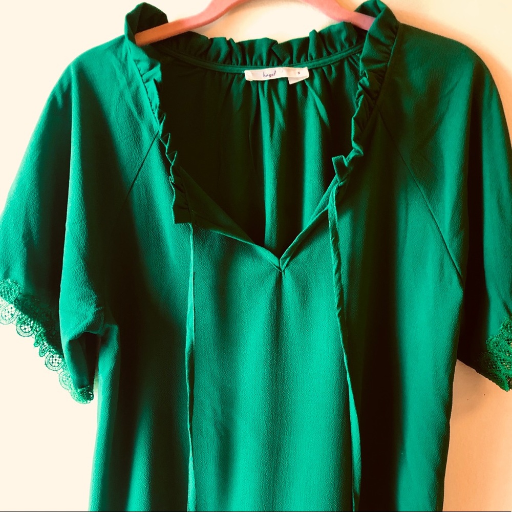 emerald green blouse
